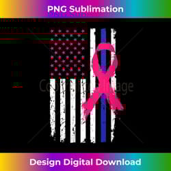 womens american police flag cool breast cancer awareness gift v-neck - timeless png sublimation download - immerse in creativity with every design