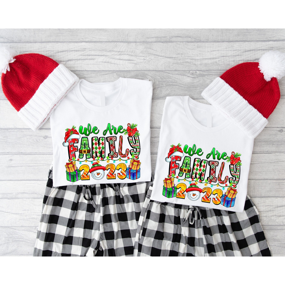 We Are Family 2023 Christmas Shirt, Matching Family Christmas T-Shirts, Christmas Family Gathering Tee, Christmas Group Matching Outfits.jpg