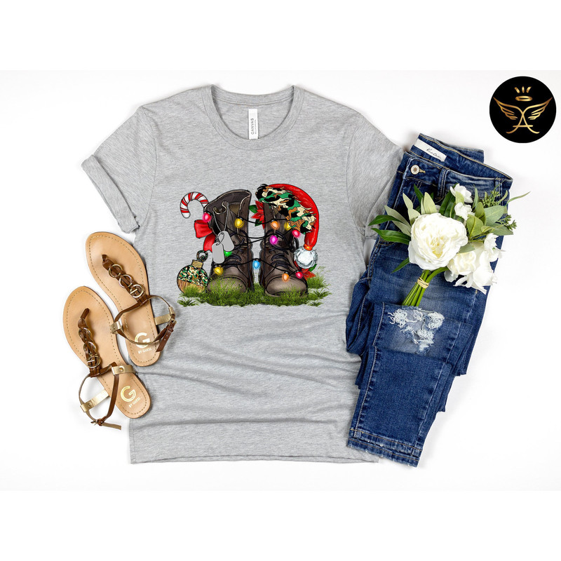 Army Christmas Shirt, Veteran Christmas Shirt, Combat Boots Shirt, Christmas Army Shirt, Army Gift , Winter Time Shirt, Christmas Gift.jpg