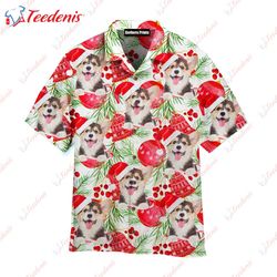corgi christmas pattern aloha hawaiian shirt  wear love, share beauty