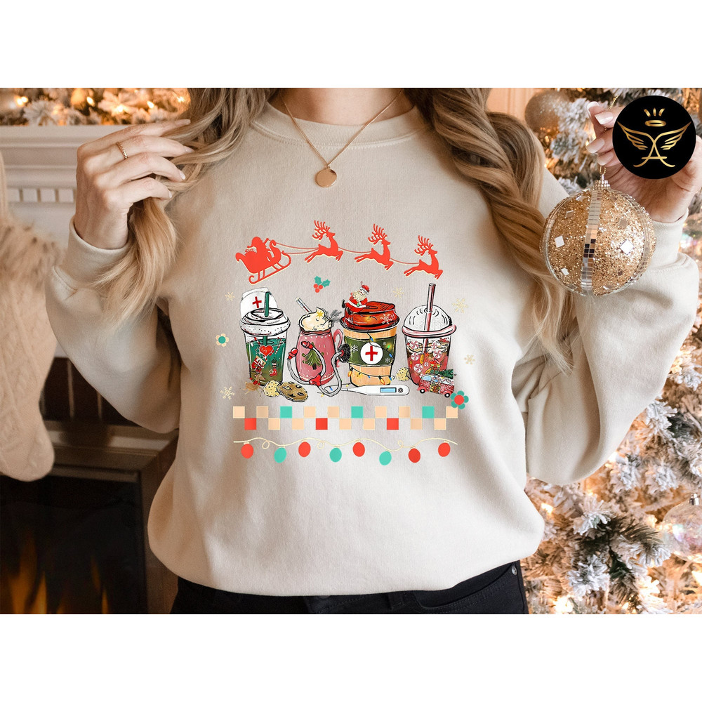 Christmas Coffee Sweatshirt, Christmas Sweatshirt, Christmas Shirt, Coffee Lover Gift Worker Winter Christmas Snowman Latte Coffee Lover 1.jpg