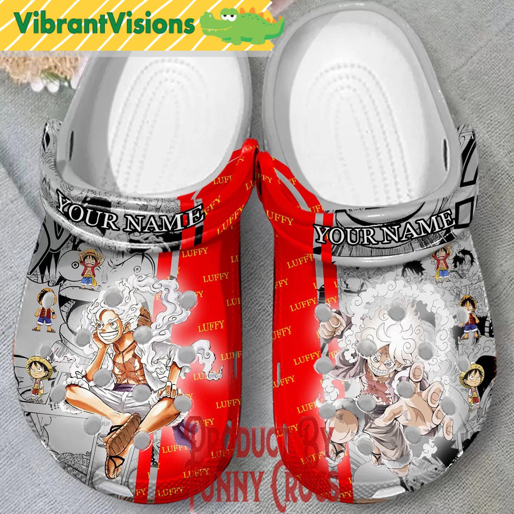 Personalized Luffy Nika One Piece Crocs - Discover Comfort And Style Clog Shoes With Funny Crocs.jpg