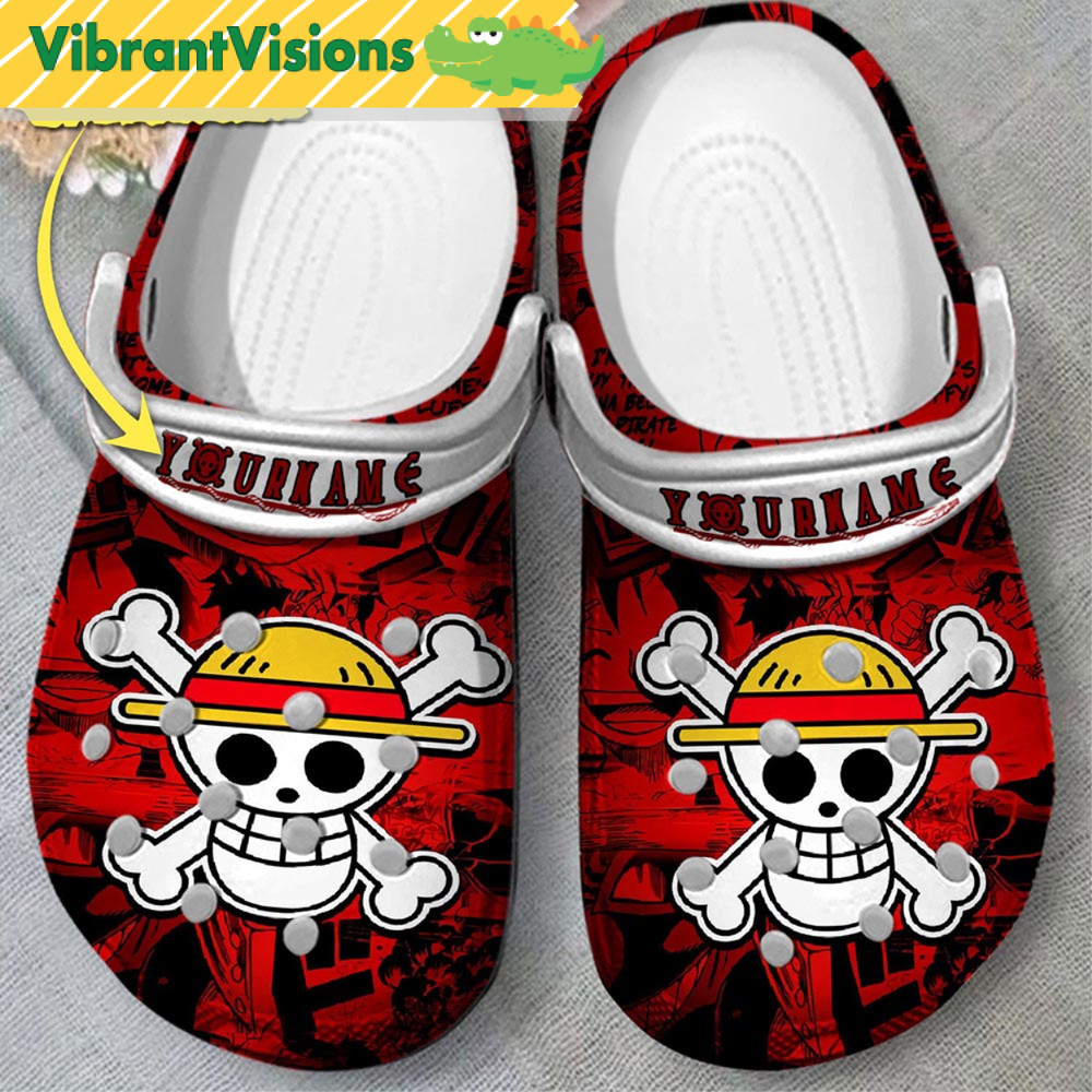 Personalized Luffy One Piece Skull Crocs - Discover Comfort And Style Clog Shoes With Funny Crocs.jpg