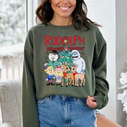 rudolph the red nosed reindeer christmas sweatshirt , rudolph xmas sweatshirt , rudolph christmas shirt , vintage christ