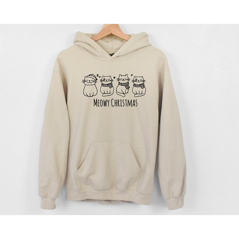 Meowy Christmas Hoodie, Cute Merry Christmas Hoodie for Cat Lovers, Cats Hoodie, Christmas Hoodie, Christmas gift, Cat christmas, cat Hoodie.jpg