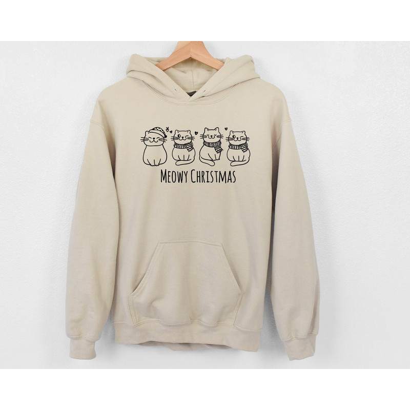 Meowy Christmas Hoodie, Cute Merry Christmas Hoodie for Cat Lovers, Cats Hoodie, Christmas Hoodie, Christmas gift, Cat christmas, cat Hoodie.jpg