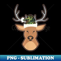 Deer Santa Hat Design Camo Christmas - Creative Sublimation PNG Download - Defying the Norms