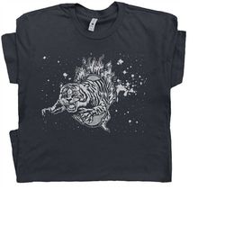 circus tiger t shirt weird graphic shirts jumping through hoop space cowboy vintage nasa t shirt retro science solar sys