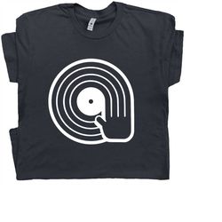 dj t shirt dope dj spinning vinyl record funny retro graphic tee cool vintage technics design 80s headphones turntable f