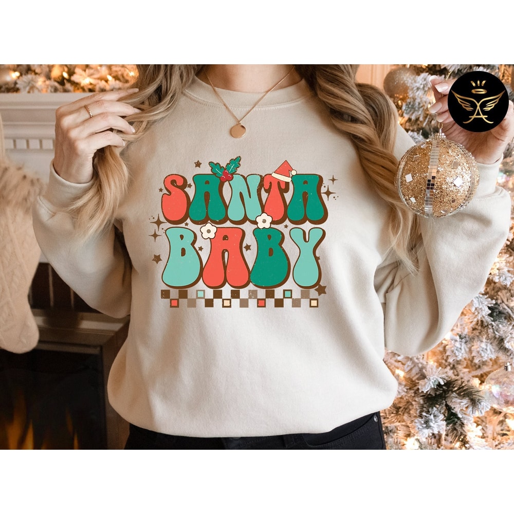 Santa Baby Sweatshirt, Santa Baby, Christmas Sweater, Holiday Sweatshirts, Winter Sweat, Retro, Funny Gift For Christmas, Plus Size, Comfy.jpg