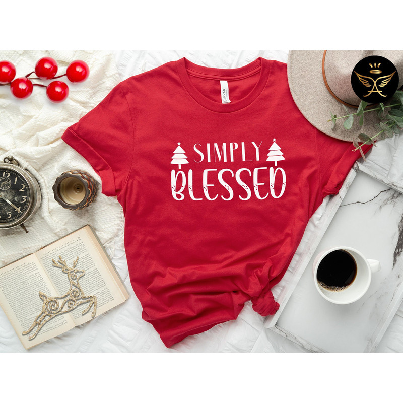 Simply Blessed Shirt, Inspirational Shirt, Christian Shirt, Bible Shirt, Inspirational Bible Quotes, Christmas shirt, Tree Shirt.jpg