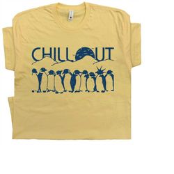 penguin t shirt cool retro vintage graphic tee with funny saying hilarious pun for men women chill out cute unique adora