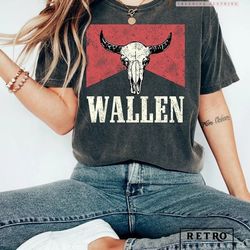 vintage cowboy bullhead morgan wallen shirt women, cheap morgan wallen tour merch
