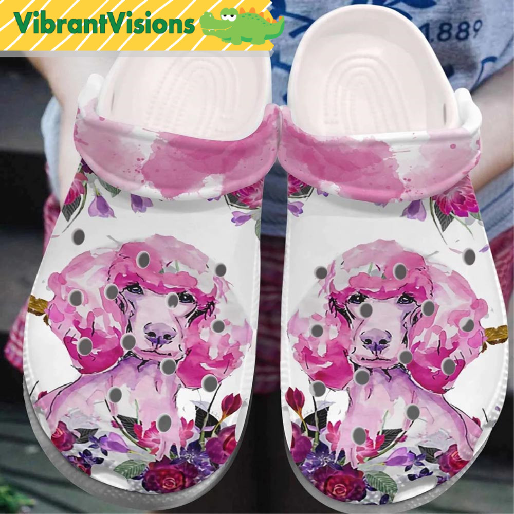 Art Pink Poodle Crocs - Discover Comfort And Style Clog Shoes With Funny Crocs.jpg