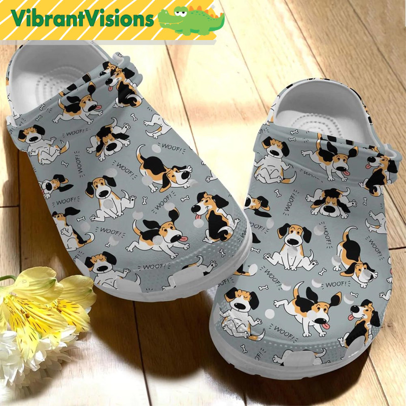 Beagle Puppy Pattern Crocs Clogs - Discover Comfort And Style Clog Shoes With Funny Crocs.jpg