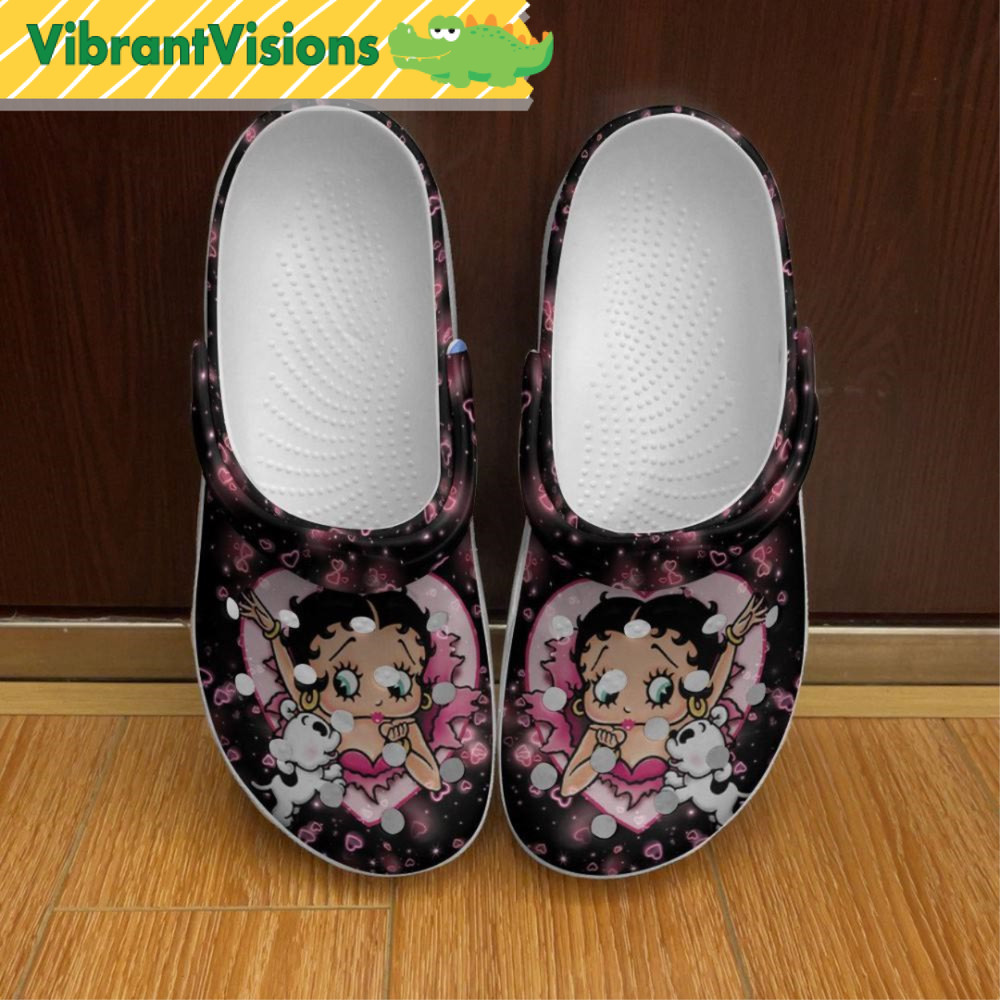 Betty Boop With Puppy Dog Crocs - Discover Comfort And Style Clog Shoes With Funny Crocs.jpg