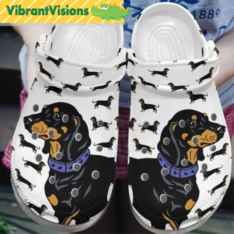 Black Dachshund Puppys Dog Crocs - Discover Comfort And Style Clog Shoes With Funny Crocs.jpg