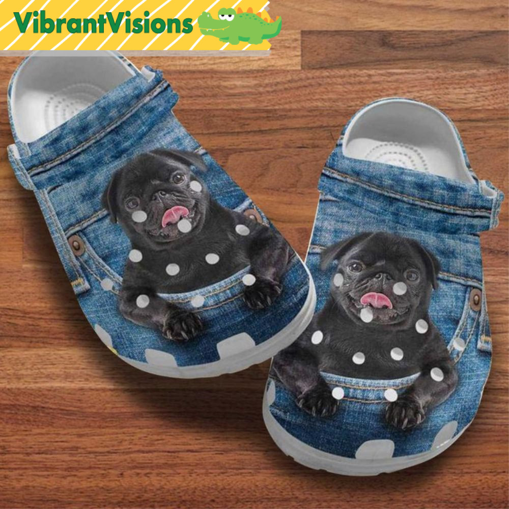 Black Pug Dog Croc Shoes - Discover Comfort And Style Clog Shoes With Funny Crocs.jpg