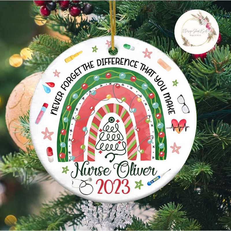 Personalized Nurse Christmas Ornament, Xmas Medical Ornament, Christmas Gift for Nurse, Funny Christmas Ornament, Christmas RN Gift.jpg