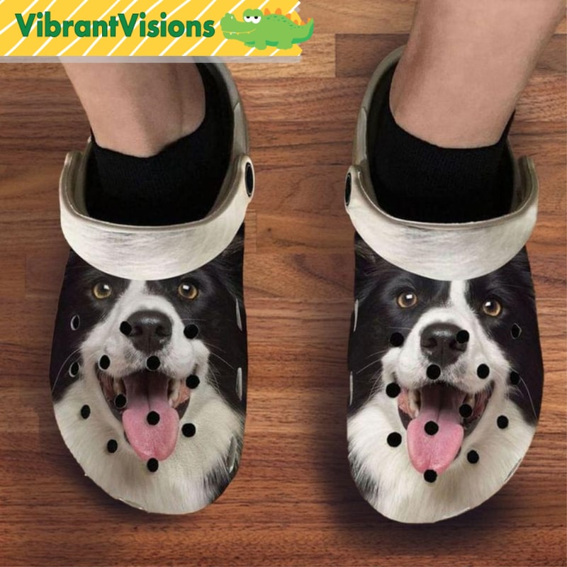 Border Collie Big Face Dog Crocs - Discover Comfort And Style Clog Shoes With Funny Crocs.jpg