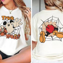 vintage disney mickey halloween comfort color shirt, retro mickey trick or treat t-shirt, disney mickey boo shirt, disne
