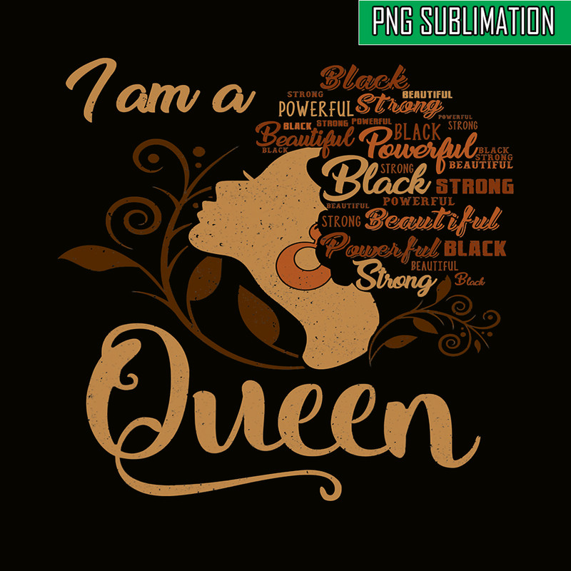 QUE15112332-Black History PNG, Nature Hair PNG, Im A Queen PNG.png