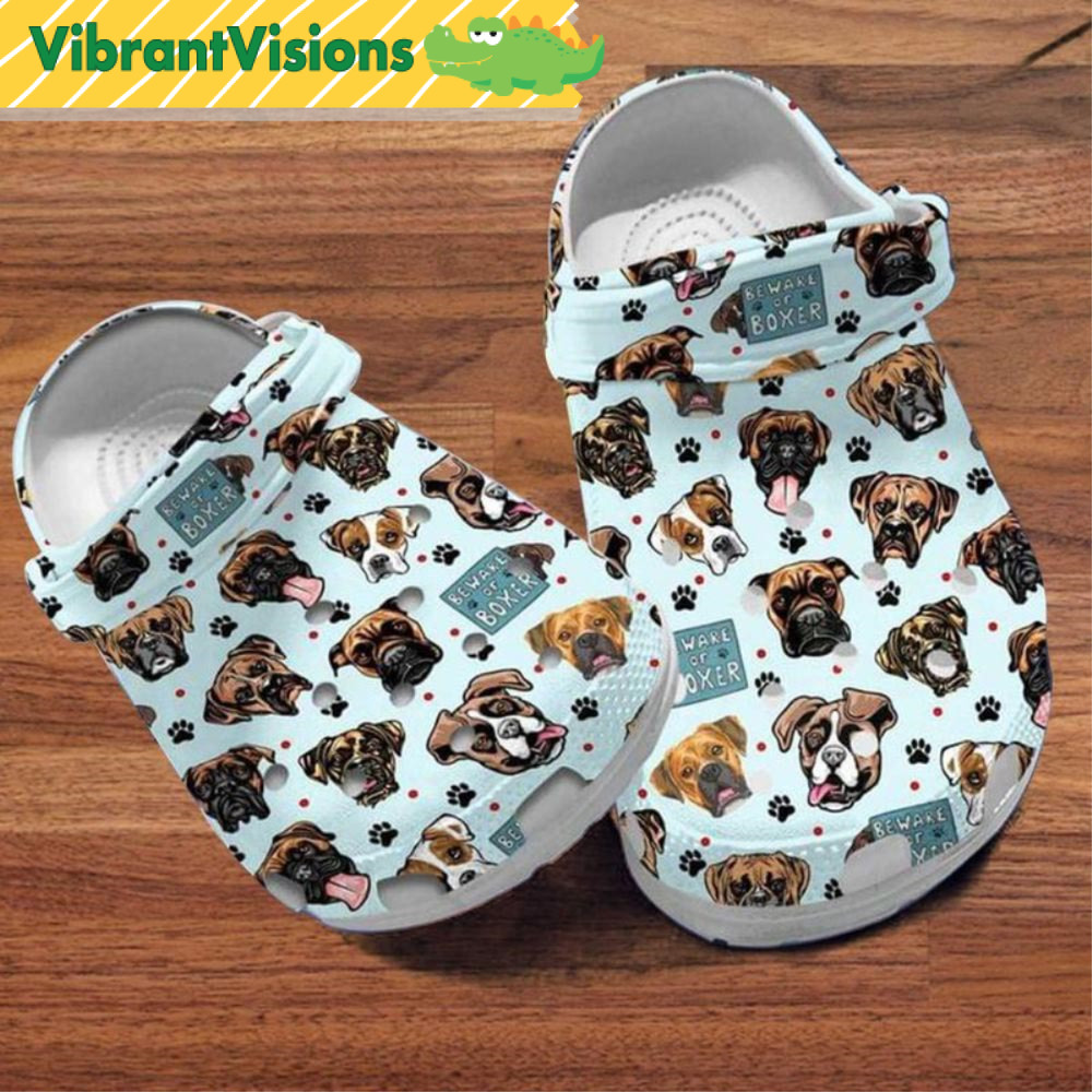 Boxer Dog Mom Hibiscus Flowers Crocs - Discover Comfort And Style Clog Shoes With Funny Crocs.jpg