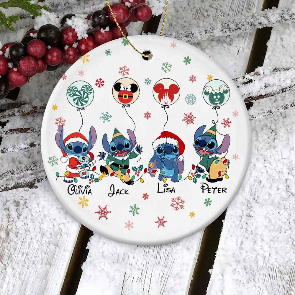 Personalized Stitch Christmas Ornament, 2023 Disney Christmas Ornament, Christmas Family Gift, Sticth Xmas Party Decor, Family Holiday Gift.jpg