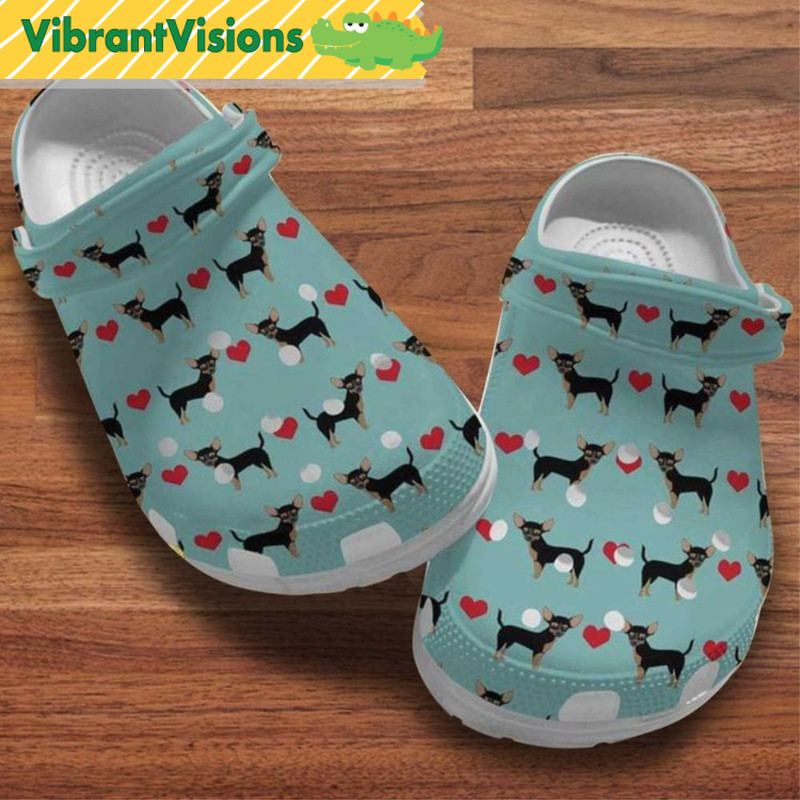 Chihuahua Puppies Red Heart Dog Crocs - Discover Comfort And Style Clog Shoes With Funny Crocs.jpg