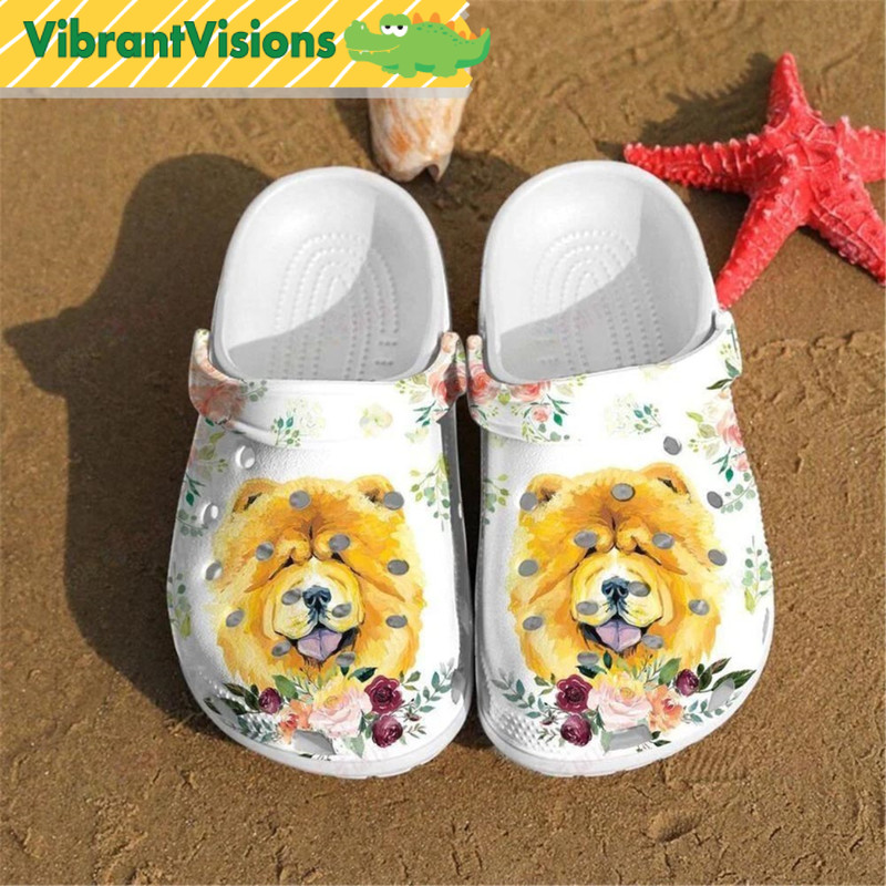 Chow Chow Flower Crocs - Discover Comfort And Style Clog Shoes With Funny Crocs.jpg
