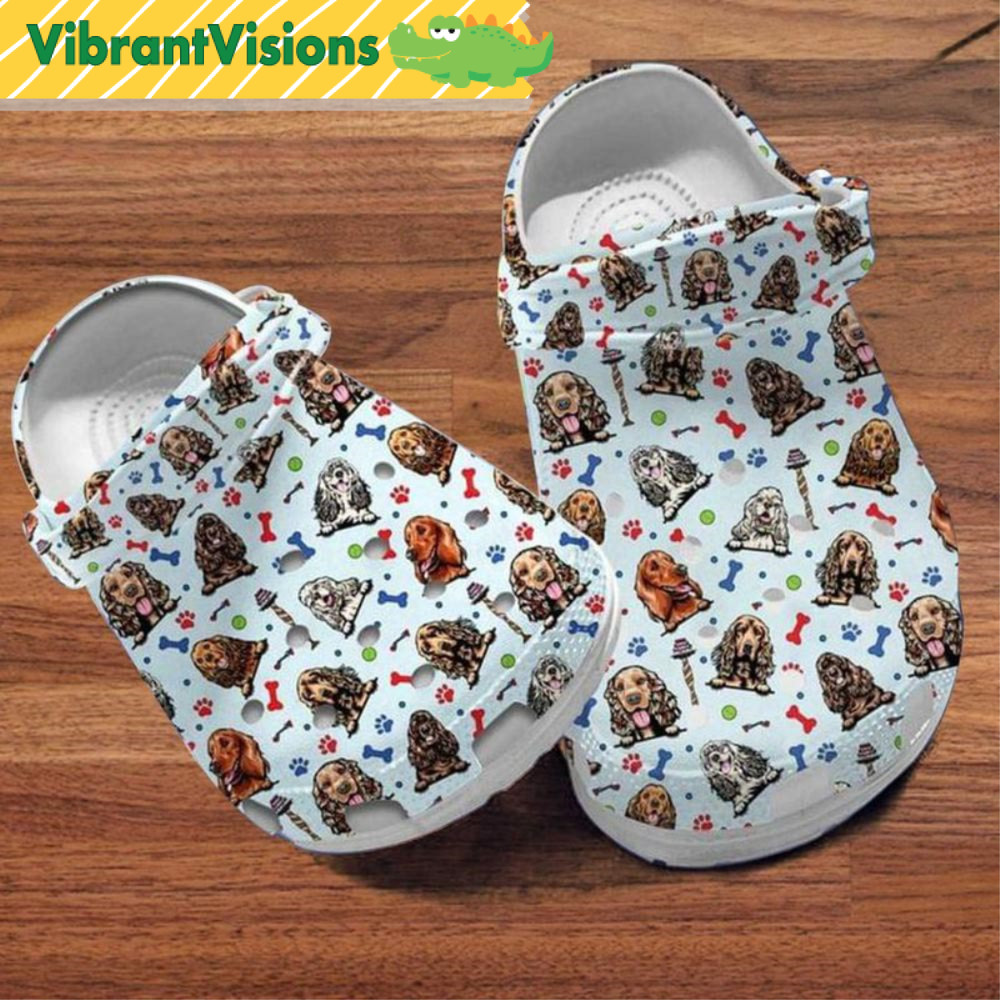 Cocker Spaniel Dog Patterns Birthday Crocs - Discover Comfort And Style Clog Shoes With Funny Crocs.jpg