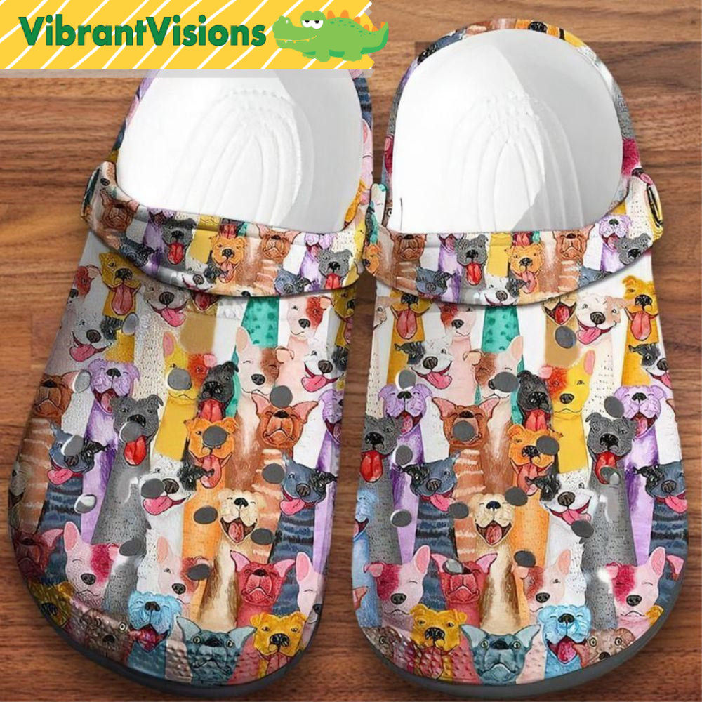 Colorful Dogs Pattern Crocs - Discover Comfort And Style Clog Shoes With Funny Crocs.jpg