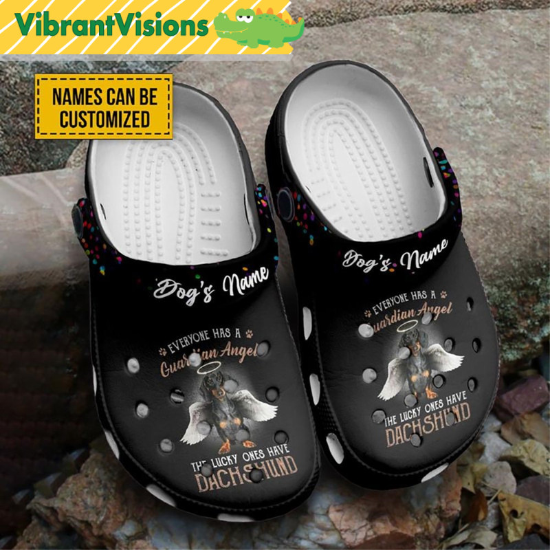 Custom Black Dachshund Crocs Slippers - Discover Comfort And Style Clog Shoes With Funny Crocs.jpg