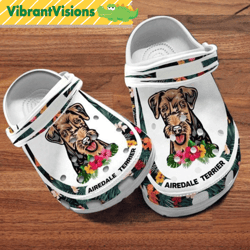 custom name airedale terrier dog crocs