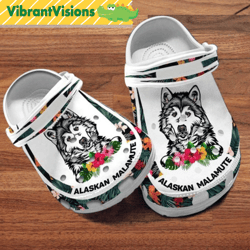 custom name alaskan malamute dog crocs