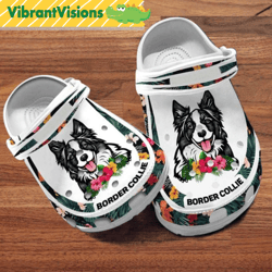 custom name border collie dog crocs