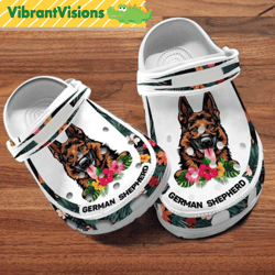 custom name german shepherd dog crocs