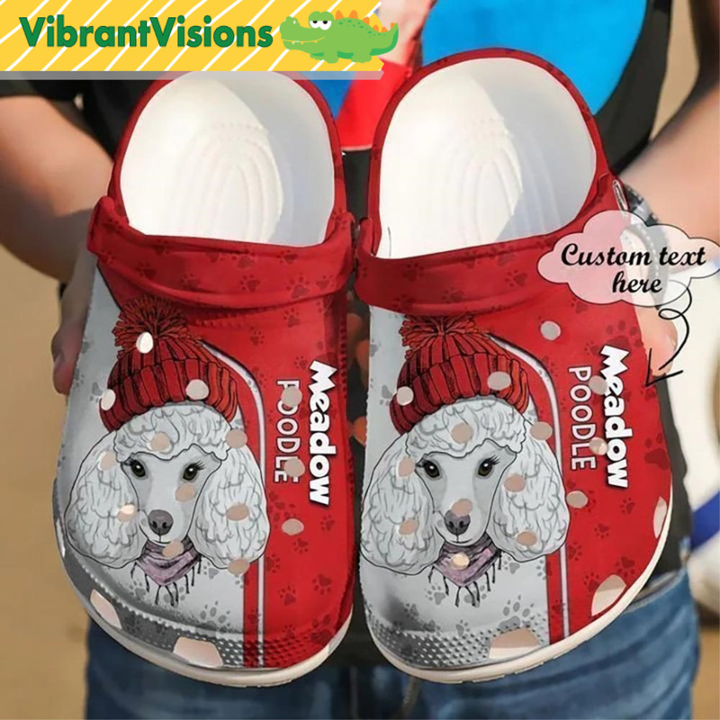 Custom Poodle Red Crocs - Discover Comfort And Style Clog Shoes With Funny Crocs.jpg