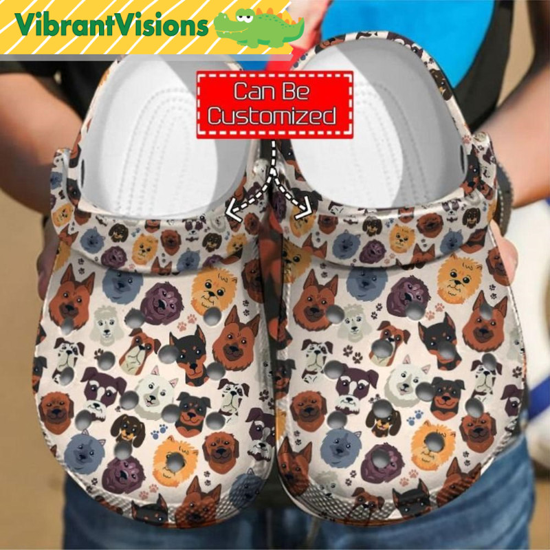 Customized Dog Heads Pattern Crocs - Discover Comfort And Style Clog Shoes With Funny Crocs.jpg