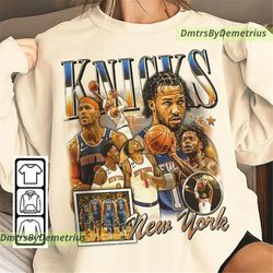 vintage new york jalen brunson julius randle rj barrett basketball shirt, basketball christmas shirt unisex, basketball