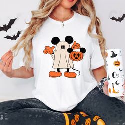 mickey ghost halloween shirt, retro mickey shirt, mickey's not so scary halloween shirt, halloween pumpkin shirt, mickey