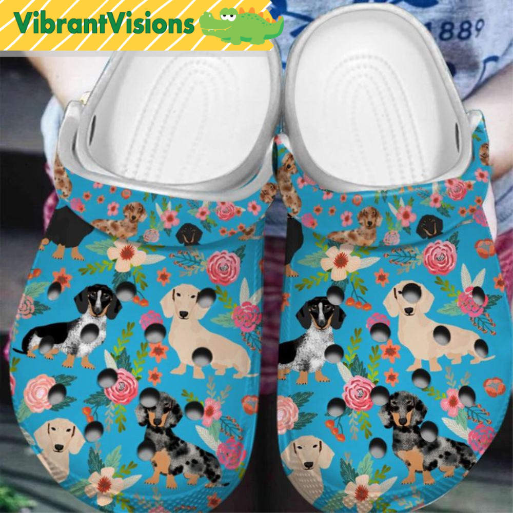 Dachshund Is A Piece Of My Life Floral Dog Crocs - Discover Comfort And Style Clog Shoes With Funny Crocs.jpg