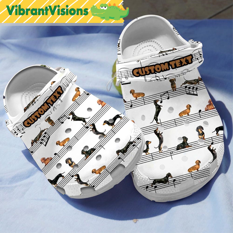 Dachshund Note Music Crocs - Discover Comfort And Style Clog Shoes With Funny Crocs.jpg