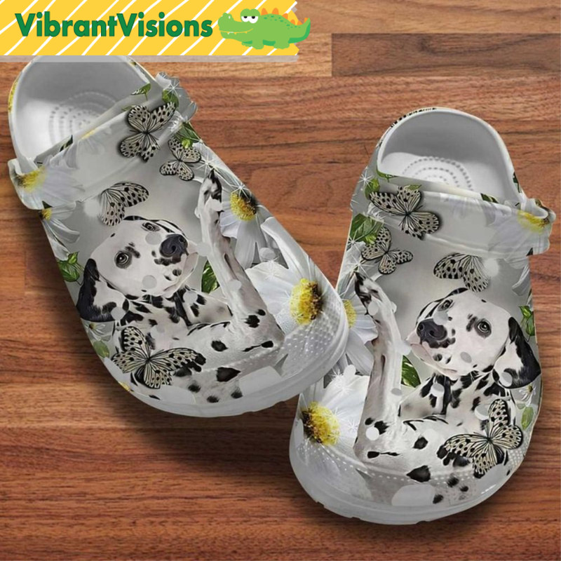 Dalmatian Puppy Butterflies Daisy Flowers Summer Dog Crocs - Discover Comfort And Style Clog Shoes With Funny Crocs.jpg