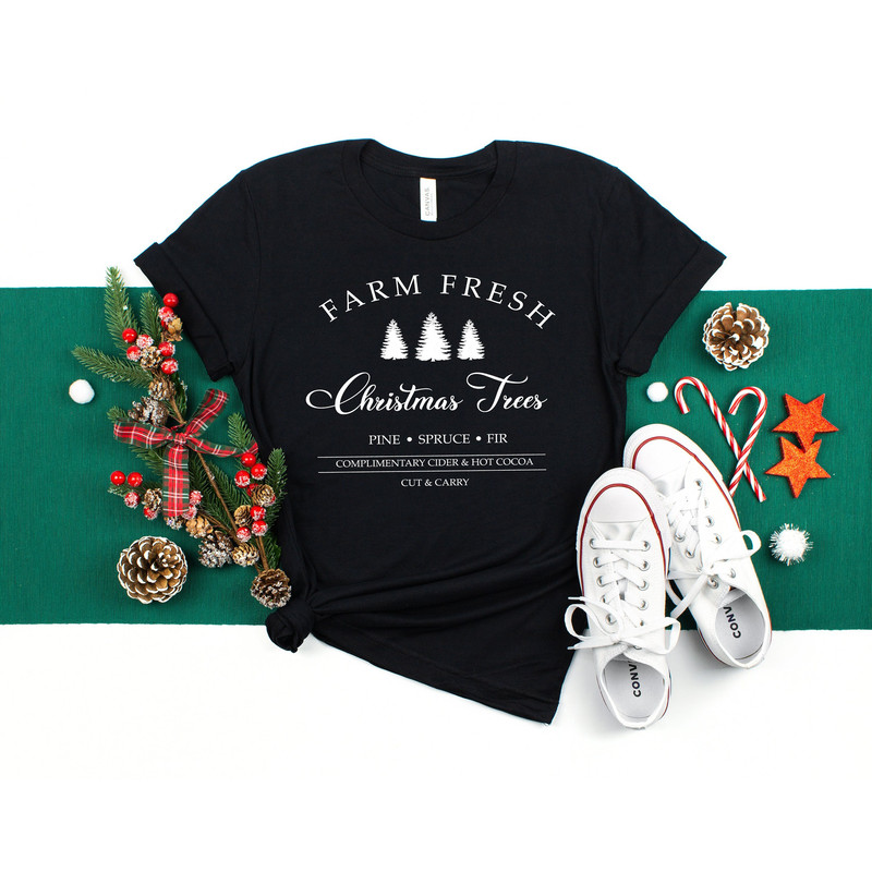 Farm Fresh Christmas Trees Shirt, Women's Christmas Shirt, Holiday Shirt, Funny Christmas Shirts, Christmas Shirts for Women, Winter Shirt.jpg