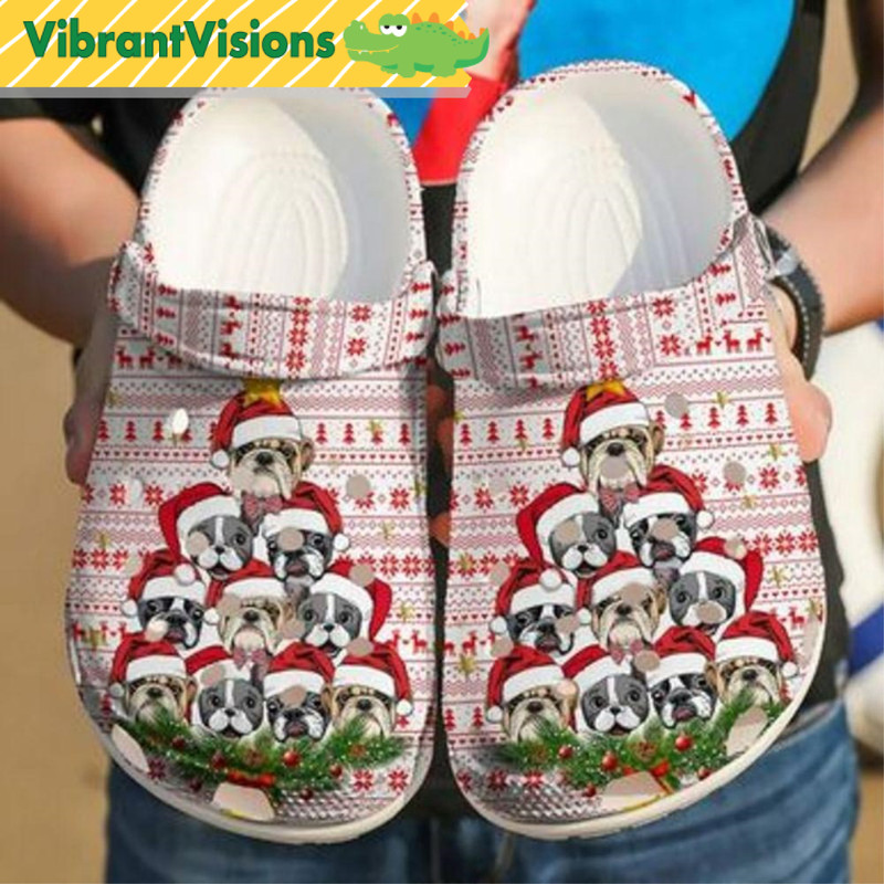 French Bulldog Puppies Noel Dog In Crocs - Discover Comfort And Style Clog Shoes With Funny Crocs.jpg