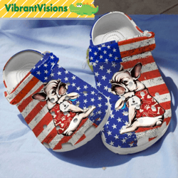 french bulldog puppy i love moms mother's day 4th of july dog in crocs