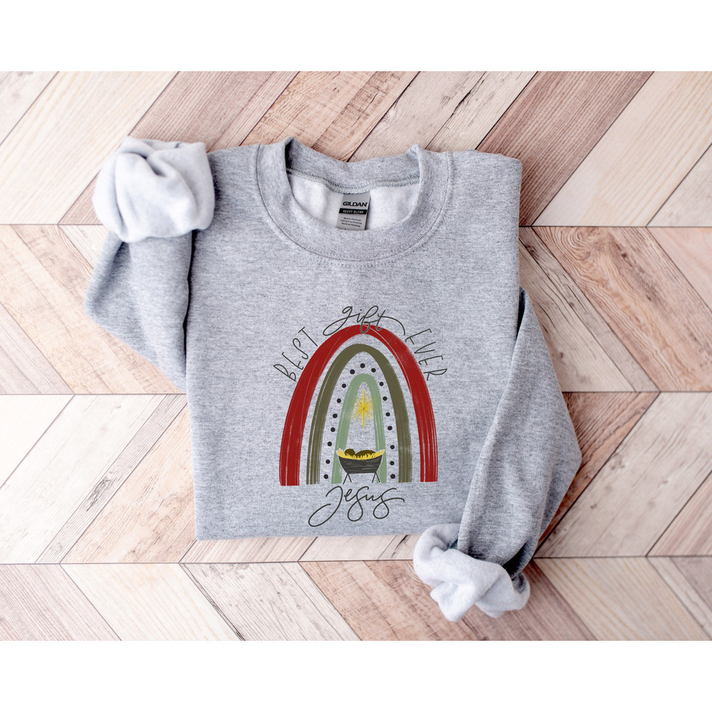 Jesus Christmas Sweatshirt,Merry Christmas Sweatshirt,,Christmas Family Shirt,Christmas Gift,Rainbow Christmas Religion Sweatshirt.jpg