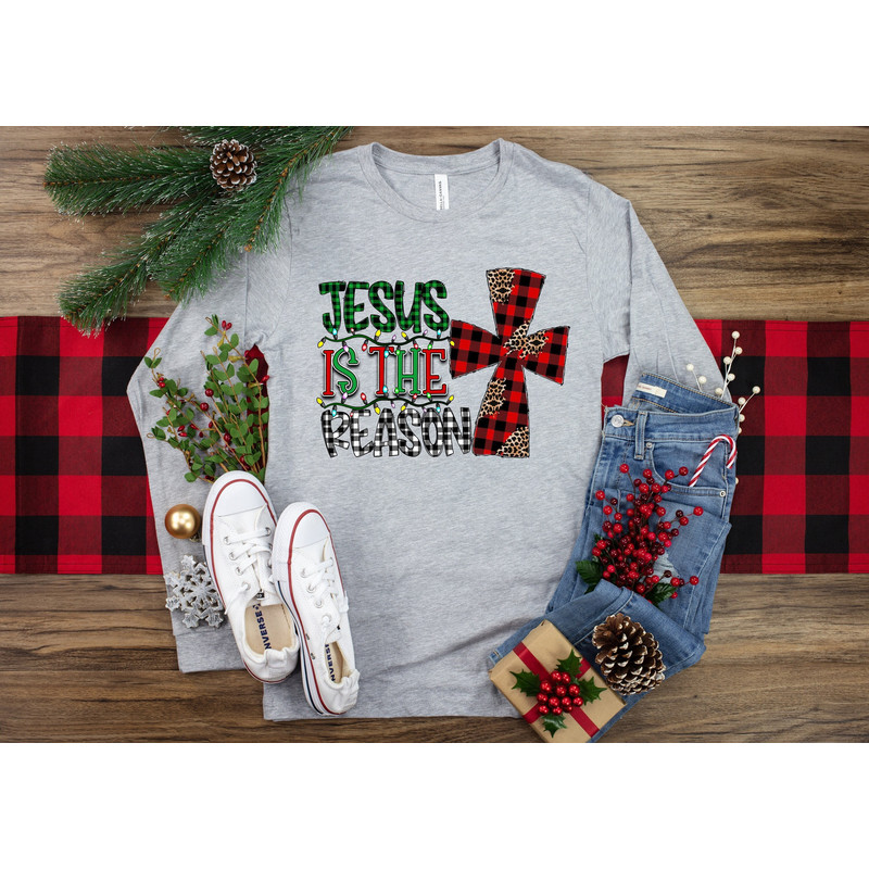 Jesus The Reason for the Season Shirt,Merry Christmas Shirt, Christmas Family Shirt,Christmas Gift,Cross Shirt,Leopard Shirt, Jesus Shirt.jpg