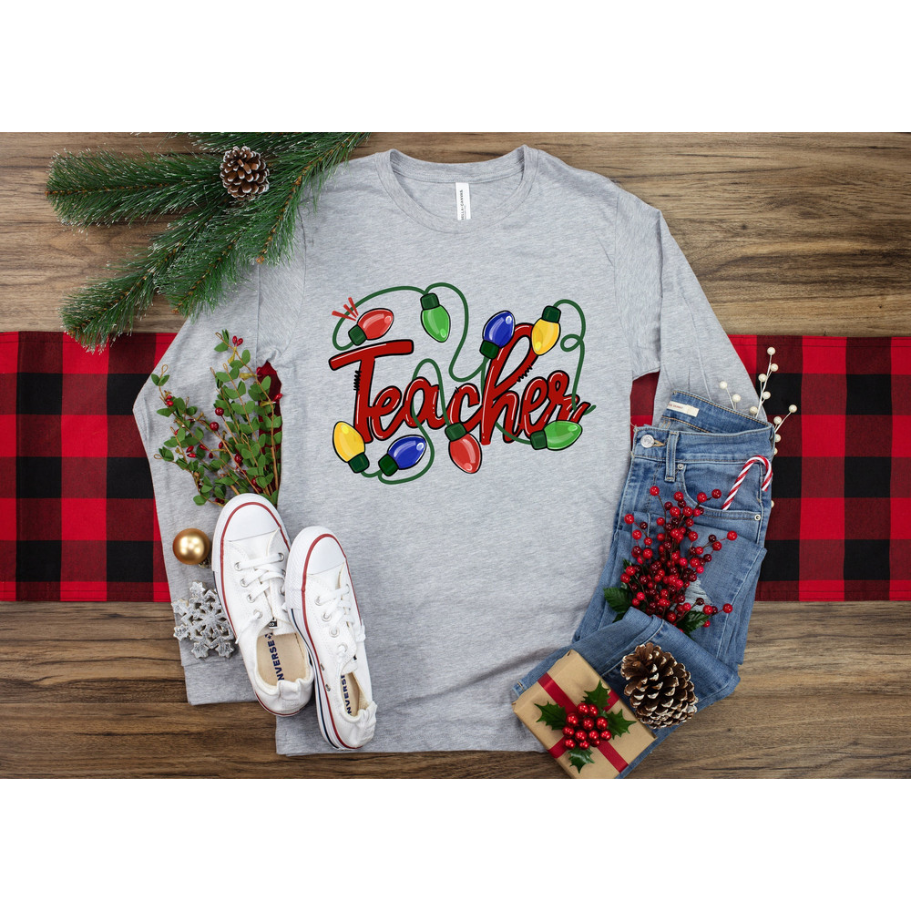 Teacher Christmas Shirt,Teacher Christmas Lights Shirt,Teacher Shirt,Buffalo Plaid Shirt,Christmas Tree Shirt,Christmas Gift For Teacher.jpg